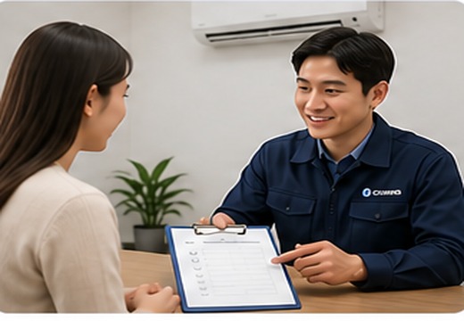 에어컨 정기관리 완료 이미지